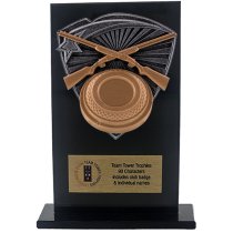 Jet Glass Shield Clay Shooting Trophy | 140mm | G25