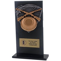 Jet Glass Shield Clay Shooting Trophy | 160mm | G25