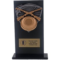 Jet Glass Shield Clay Shooting Trophy | 160mm | G25