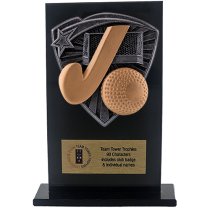 Jet Glass Shield Hockey Trophy | 140mm | G25