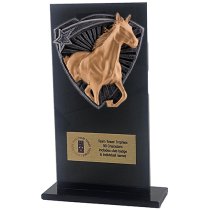 Jet Glass Shield Horse Trophy | 160mm | G25