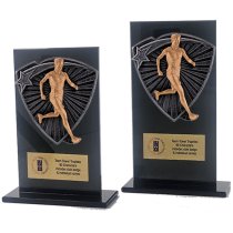 Jet Glass Shield Male Runner Trophy | 140mm | G25