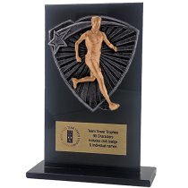 Jet Glass Shield Male Runner Trophy | 140mm | G25