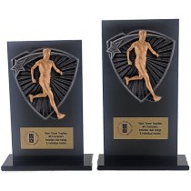 Jet Glass Shield Male Runner Trophy | 140mm | G25