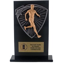 Jet Glass Shield Male Runner Trophy | 140mm | G25