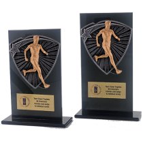 Jet Glass Shield Male Runner Trophy | 160mm | G25