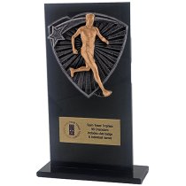 Jet Glass Shield Male Runner Trophy | 160mm | G25