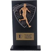 Jet Glass Shield Male Runner Trophy | 160mm | G25