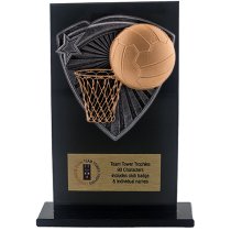 Jet Glass Shield Netball Trophy | 140mm | G25