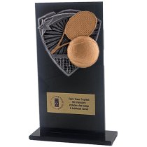 Jet Glass Shield Tennis Trophy | 160mm | G25