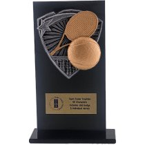 Jet Glass Shield Tennis Trophy | 160mm | G25