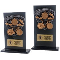 Jet Glass Shield Triathlon Trophy | 140mm | G25