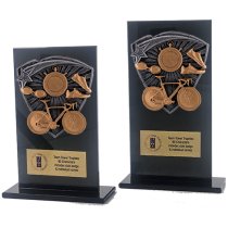 Jet Glass Shield Triathlon Trophy | 140mm | G25