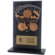 Jet Glass Shield Triathlon Trophy | 140mm | G25