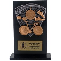 Jet Glass Shield Triathlon Trophy | 140mm | G25