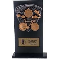 Jet Glass Shield Triathlon Trophy | 160mm | G25