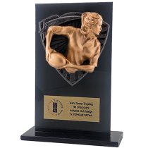 Jet Glass Shield Womens Rugby Trophy | 140mm | G25