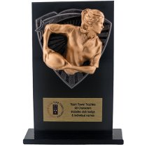 Jet Glass Shield Womens Rugby Trophy | 140mm | G25