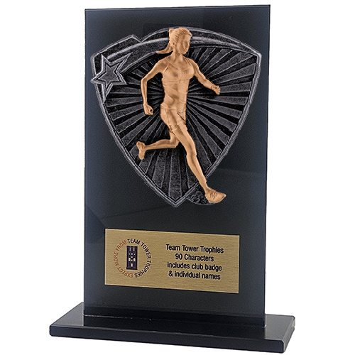 Jet Glass Shield Female Runner Trophy | 140mm | G25