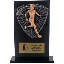 Jet Glass Shield Female Runner Trophy | 140mm | G25