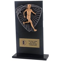 Jet Glass Shield Female Runner Trophy | 160mm | G25