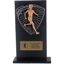 Jet Glass Shield Female Runner Trophy | 160mm | G25