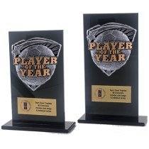 Jet Glass Shield Football Player of the Year Trophy | 140mm | G25