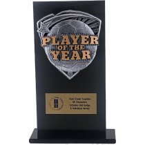 Jet Glass Shield Football Player of the Year Trophy | 160mm | G25