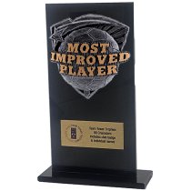 Jet Glass Shield Football Most Improved Player Trophy | 160mm | G25