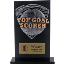 Jet Glass Shield Football Top Goal Scorer Trophy | 140mm | G25