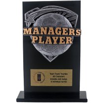 Jet Glass Shield Football Managers Player Trophy | 140mm | G25