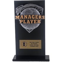 Jet Glass Shield Football Managers Player Trophy | 160mm | G25