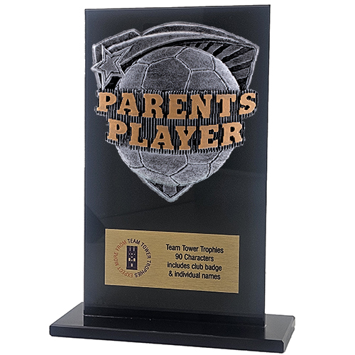 Jet Glass Shield Football Parents Player Trophy | 140mm | G25