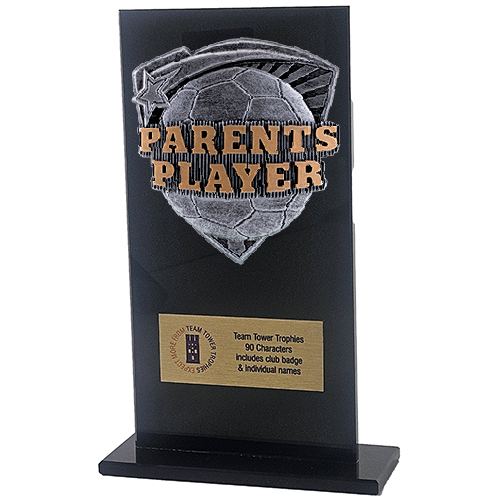 Jet Glass Shield Football Parents Player Trophy | 160mm | G25