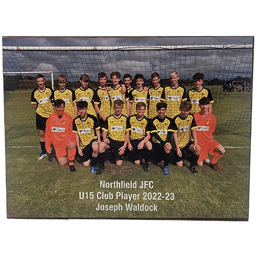 Squad Shot Contemporary Football Trophy | Light Oak | 160 x 120mm