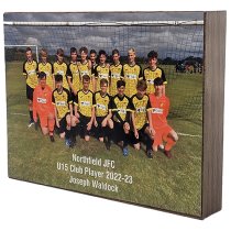 Squad Shot Contemporary Football Trophy | Light Oak | 160 x 120mm
