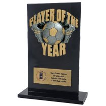Jet Glass Euphoria Hero Player of the Year Football Trophy | 140mm | G25