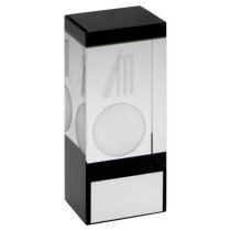 Glazier Crystal Cricket Trophy | 3D Engraved Image inside | Batsman of the Season | 102mm | B