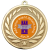 Personalised Medal | Gold | 50mm | Embossed Wreath | Features Your Badge - M9459.01.PC