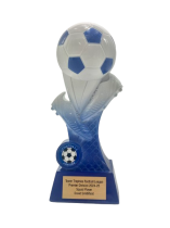 Kit Kolour Football Boot & Ball Trophy | Blue & White | 150mm