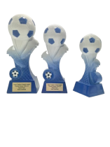 Kit Kolour Football Boot & Ball Trophy | Blue & White | 175mm