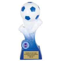 Kit Kolour Football Boot & Ball Trophy | Blue & White | 175mm