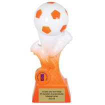 Kit Kolour Football Boot & Ball Trophy | Orange & White | 150mm