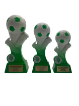 Kit Kolour Football Boot & Ball Trophy | Orange & White | 150mm