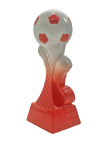Kit Kolour Football Boot & Ball Trophy | Orange & White | 150mm