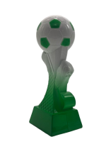 Kit Kolour Football Boot & Ball Trophy | Green & White | 150mm