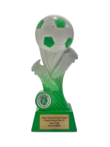 Kit Kolour Football Boot & Ball Trophy | Green & White | 150mm