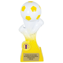 Kit Kolour Football Boot & Ball Trophy | Yellow & White | 150mm