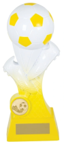 Kit Kolour Football Boot & Ball Trophy | Yellow & White | 150mm