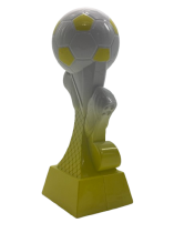 Kit Kolour Football Boot & Ball Trophy | Yellow & White | 175mm